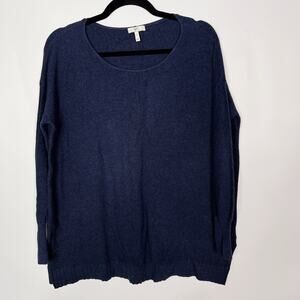 Joie XS Navy Blue Wool Cashmere Blend Textured Sweater Round Neck Lightweight